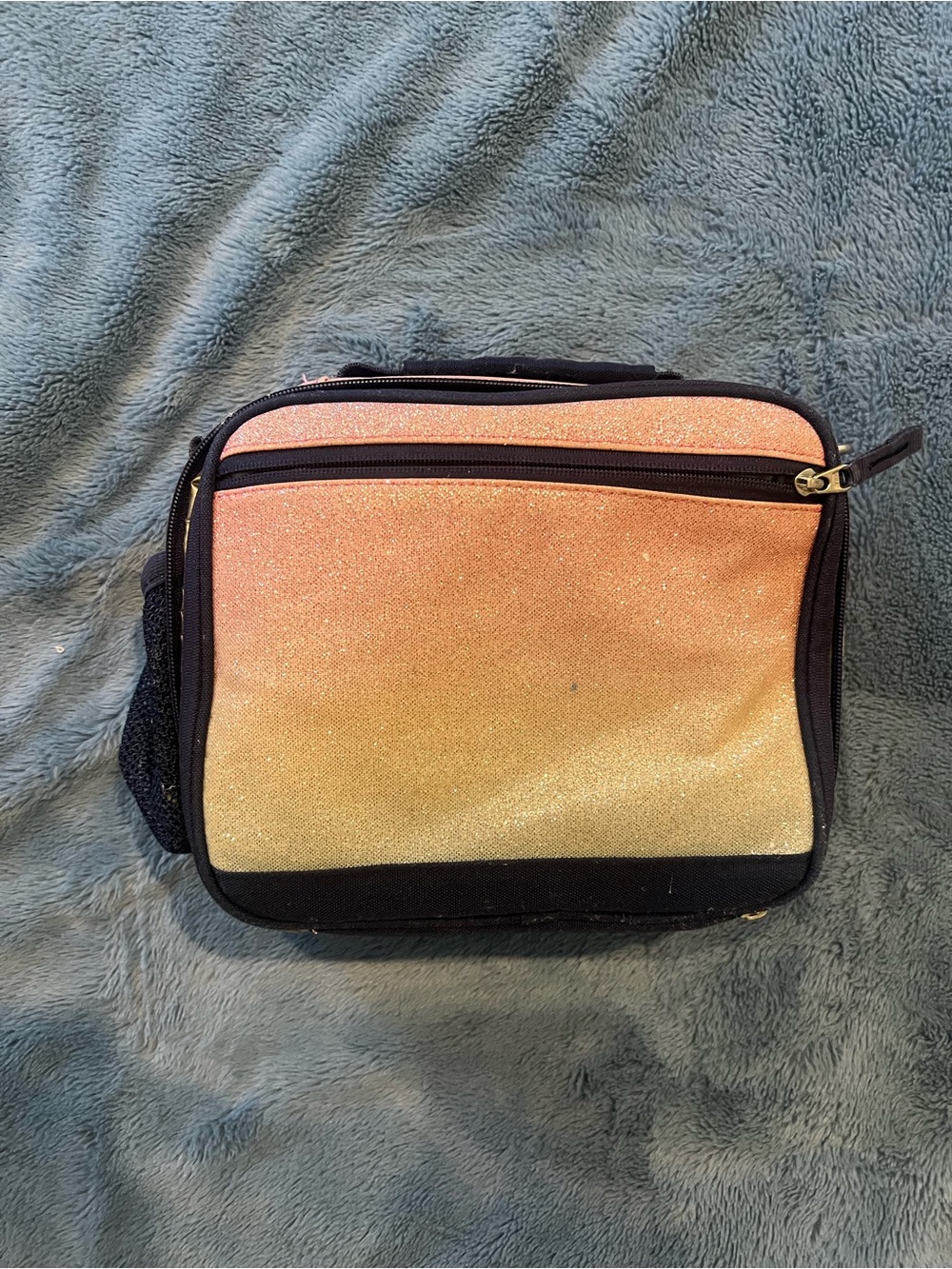 Pottery Barn Kids Sparkle Ombre Lunch Box Bag - Pink to Gold